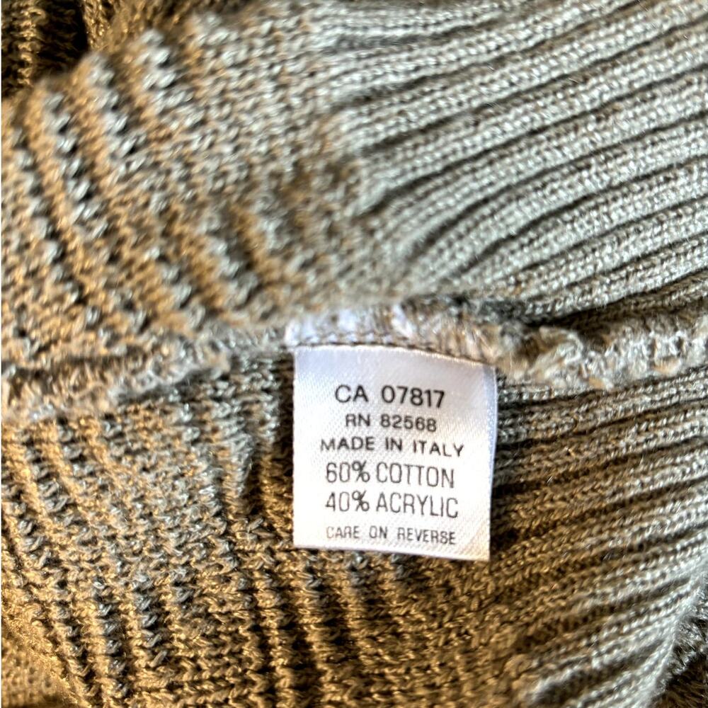 Vintage Pronto Uomo Italian Made Sweater Men's Size LT Pullover Khaki L Tall - Picture 10 of 12
